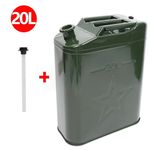 20L Metal Army Green Jerry Can Diesel Petrol Fuel Oil Container Garage Tool Can
