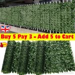 1M Artificial Ivy Leaf Hedge Garden Fence Privacy Screen Balcony Wall Trellis UK