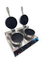 Commercial Double Waffle Maker 2 Plate Electric Waffle Baker 2400W Non-Stick 220