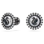 Authentic Swan stud earrings Crystal pearl, Swan, Gray, Ruthenium plated 5680848