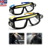 2027 Hands-Free LED Glasses Light,New Dual Beam Rechargeable Glasses Light
