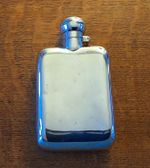 Solid silver hip flask with hinged cap, Hallmarked Chester 1929.