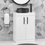 White Gloss MDF Replacement Bathroom Cabinet Door-Made 2 Measure-Free Hinge Hole