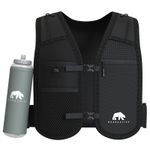 Bearactive Running Vest with 500ml Running Water Bottle Black