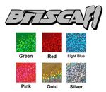 BRISCA F1  stock car vinyl sticker logo GLITTER and black 190x50mm free P&P
