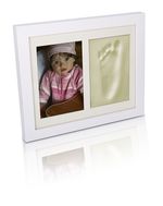 PICTURE FRAME BABY KIDS FOOT & HAND CLAY PRINT KIT GIFT WHITE DOUBLE