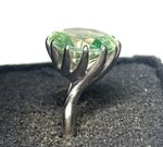 VINTAGE Sz 8.75 Oversized 10K White Gold 8 Ct Round Green Spinel Ring Lab Grown