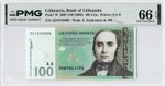 Lithuania, Bank of Lithuania P-70 2008 100 Litu, PMG Graded 66 Gem Uncirculated