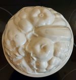 Vintage White Ironware Jelly Mould - Fruit Design Circular Based - (Slight Chip)