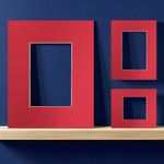 Red picture mount white core | choose size | smooth fsc fatg 3 for art frame