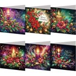 6PCS DIY Christmas Diamond Art Greeting Cards Congratulations Cards & Gifts