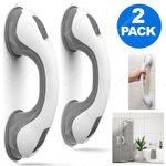 2 X SAFETY SUPPORT HAND RAIL HANDLE BAR GRIP GRAB SUCTION BATH BATHROOM SHOWER