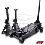2.5 TON LOW PROFILE CAR JACK & 2X AXLE STANDS PAIR HYDRAULIC LIFT KIT GARAGE USE