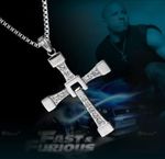 Fast & Furious (Dominic Toretto) Silver Plate Cubic Zirconia Crucifix & Chain