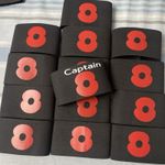 Remembrance Day Poppy Armbands X13 Plus Captain Junior Size Football