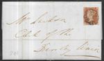 GB Queen Victoria 1841 1d Red Imperforate on 1843 Entire MX Cancel (201)