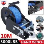 3000LBS MARINE HAND POWERED WINCH BOAT MARINE JET SKI CAR TRAILER W/ 10M WEBBING