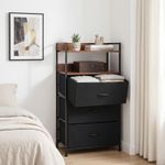 3 Drawer Storage Cabinet Fabric Chest of Drawers Metal Frame Bedroom Organiser