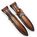 1pc Faux Leather Belt Straight Knife Sheath Cover for Fixed Blade Portable Pouch