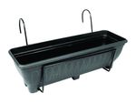 Planter Holder With 60 cm Trough Plain Back Plastic Coated Steel Garden Pride