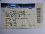 Ticket Stub - CELTIC V MANCHESTER UNITED CHAMPIONS LEAGUE - 2006-07