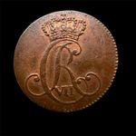 1787 SAXONY 1 DREILING SCHEIDEMÜNZE COPPER CROWNED CR MONOGRAM High Grade Rare