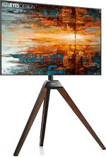 FITUEYES Picasso TV Stand !SALE! 37-65" Tripod Easel Walnut Wood Swivel 35kg