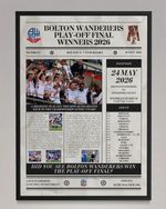Bolton Wanderers Play Off Winners 2026 - Newspaper Style Poster
