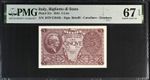 Italy 5 Lire 1944 P31c  Superb Gem UNC PMG 67  TOP POP