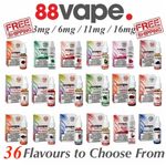 88 Vape E Liquid 3mg 6mg 11mg 16mg Nicotine All Flavours Any Pen10ml 50/50 70/30