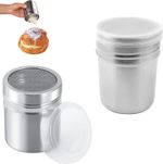 2PCS Flour Sugar Shaker Fine Mesh Sifter for Baking Coffee Cocoa Cinnamon UK