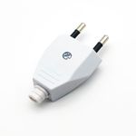 euro EU Europe DIY travel adapter 2 Pin Male Plug rewireable Type C white pp