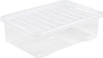 Plastic Storage Boxes With Lids, WHAM Clear Stackable, 32L Underbed, Set of 5