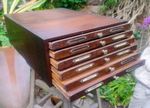 Antique Victorian Printers Coin Collectors Cabinet Chest Of 6 Drawers Dovetailed