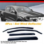 Wind Deflectors Rain Guards Accessories for Ford Ranger T6 2012-2022 Double Cab