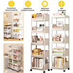 5 Tier Storage Trolley Cart On Wheels Kitchen Rolling Organizer Rack Room UK