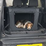 Foldable pet carrier crate premium Large quilted dog Genuine Jaguar Land Rover