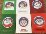 Completed Christmas Cross Stitch Cards X 6 Snowmen and Santas 
