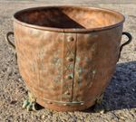 Antique Bamford Copper Log Bin/ Jardiniere Planter. Brass Paw Feet. Arts & Craft