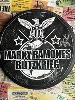 THE RAMONES - MARKY RAMONES BLITZKRIEG *FULLY SIGNED* DRUMSKIN - LOGO