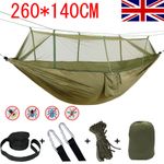 Military Jungle Hammock Mosquito Net 2 Person Camping Travel Hanging Bed Tent UK