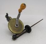 Antique Swedish Style Bobbin Winder - Hand Crank Weaving Tool - Thin Spindle