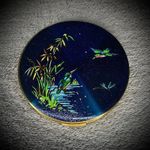 Stratton Powder Compact 1950s - Kingfishers - Enamelled - England - Vintage