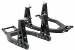 MOTORCYCLE PADDOCK STAND SET FRONT AND REAR STAND HEAVY DUTY BLACK LIGHTWEIGHT