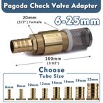 Brass Check Valve 3/4" and 1" Suction Strainer Foot Valve Kit Hose Connection Ad