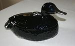 Vintage Rare Michel Caugant Black & Silver Duck Covered Pate Terrine Holder