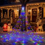 Kwaiffeo Outdoor Christmas Decorations 350 LED Waterfall Christmas Lights 3.5M
