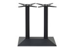 twin pedestal black cast iron table base restaurant square - READ DESCRIPTION