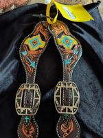 Fancy Beaded Ladies Spur Straps New