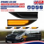 Sequential LED Side Repeaters Smoked Black Indicators For VW T6 Transporter UK